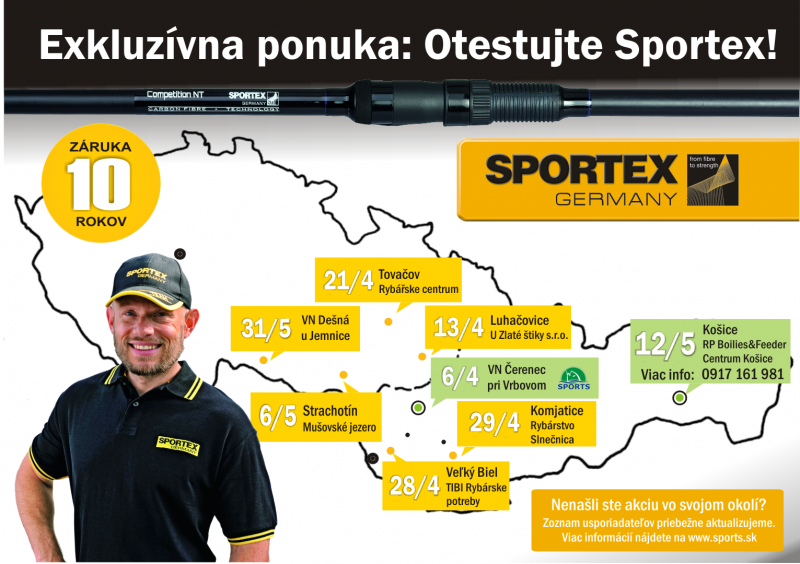 12.5.2018 - otestujte udice SPORTEX priamo u nás ... 