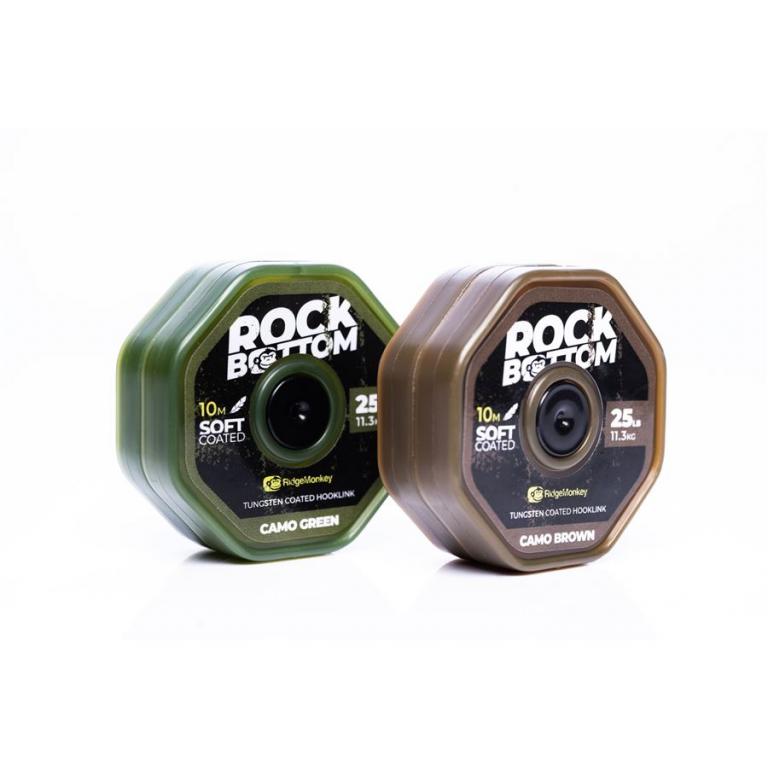 RIDGEMONKEY RM-Tec Rock Bottom Tungsten Coated Soft Hooklink 25lb 10m