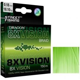 DRAGON Street Fishing 8X Vision fluo zelená šnúra 150m